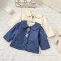 Baby Winter Clothing Embroidered Doll Collar Cardigan